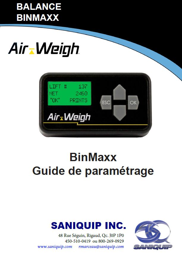 Guide paramétrage balance BinMaxx
Télécharger (pdf)